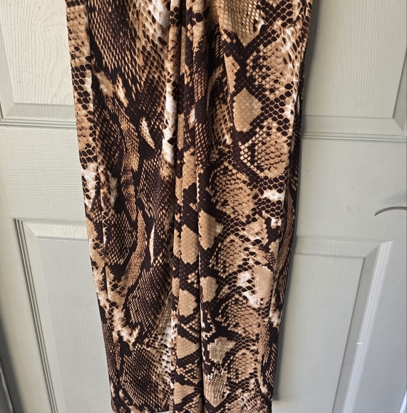 Chico's Maxi Dress Sz M Women Snake Print Sleveless Lined Stretchy Neutral - Picture 5 of 13